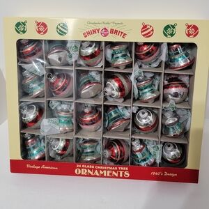 Christopher Radko Shiny Brite Christmas Ornaments bells rounds 24 new